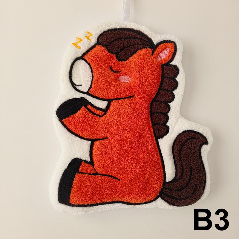 Мультяшное Милое Пони Ручное Полотенце Коралловый Флис Домашние Кухонные Салфетки Лошадь Утолщенные Подвесные Впитывающие Полотенца Для Ванной Комнаты Домашний Декор