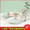 Summer New Sexy High Heels Femininity Elegant Versatile Pointed Hollow Single Shoes Fashionable One-word Buckle Sandals