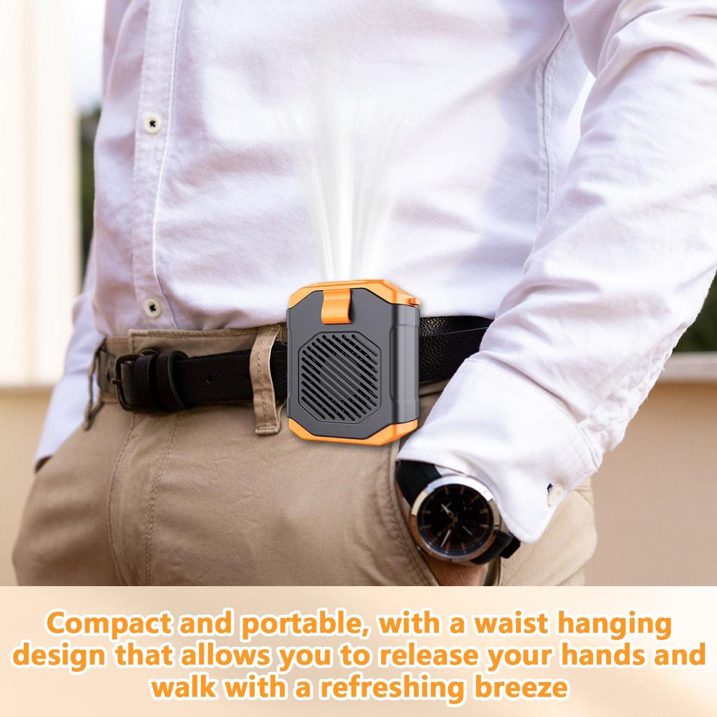 Waist-hanging Small Fan For Outdoor High Wind Power Handheld Fan With Five Adjustable Gears