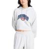 adidas Укороченная толстовка Originals с буквенным принтом и логотипом, женские топы светло-конопляно-серого цвета IS2319