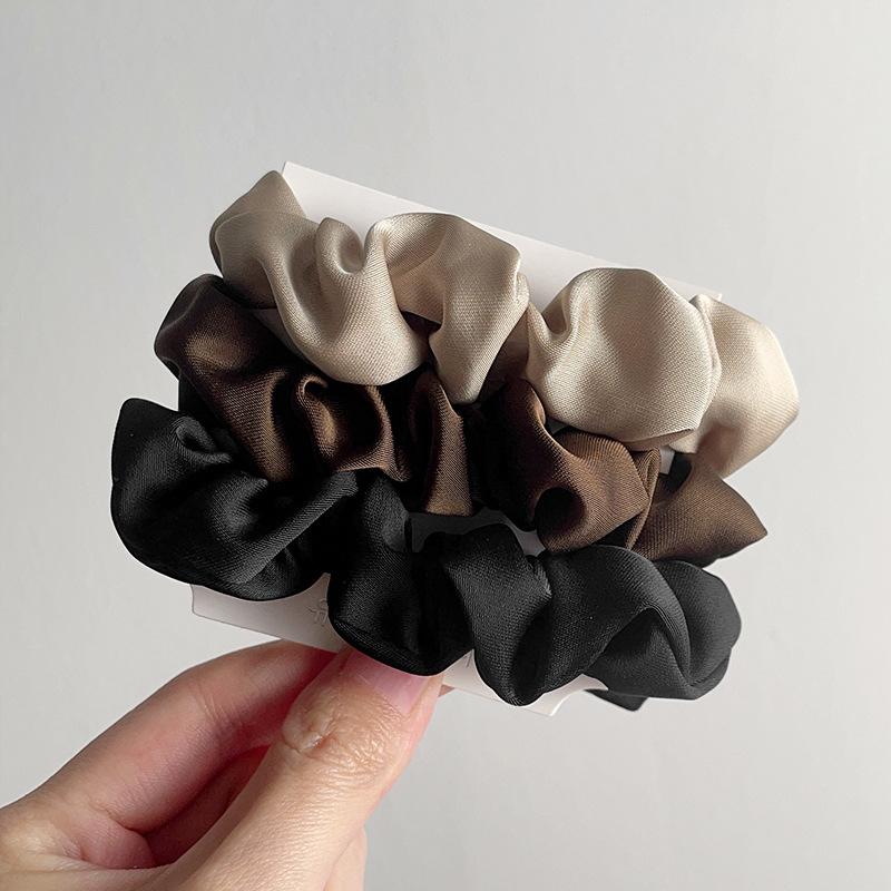3 шт./компл. Женские шелковые атласные резинки для волос однотонные резинки для волос резинки для волос элегантный держатель для хвостика эластичная повязка на голову аксессуары для волос