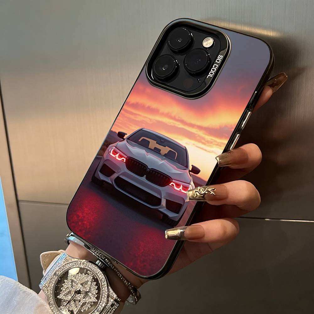 Car-B-W-5 Series-M5 Phone Case For IPhone17 16 11 12 13 14 15 16 Pro Max Plus Cover Colored Silver Funda Bumber