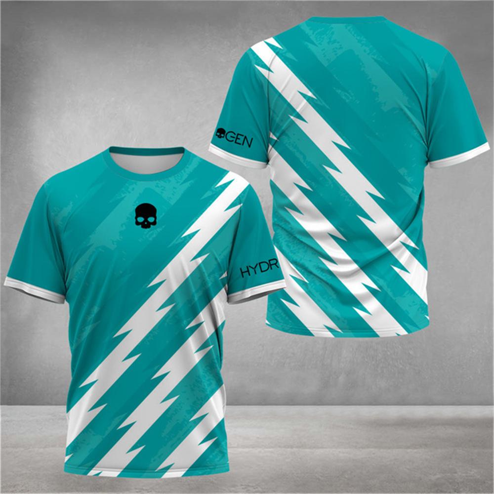 Летняя теннисная 3D-печатная мужская футболка, модные полосатые футболки с коротким рукавом и круглым вырезом, дышащие быстросохнущие спортивные топы