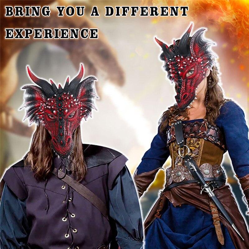 Новая 3D маска красного дракона, полумаска для детей, костюм для подростков, костюм для вечеринки, косплей, реквизит, украшение для фестиваля