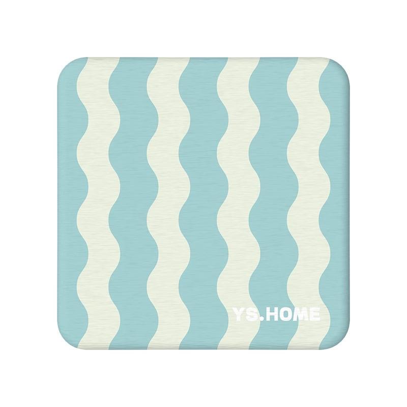 Round plaid hard diatom mud coffee tea coaster thermal insulation pad office non-slip absorbent pad