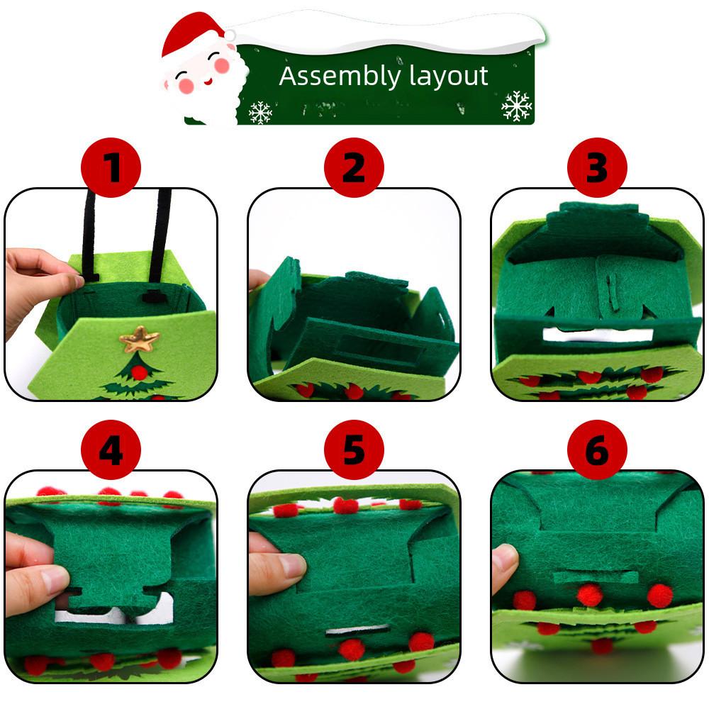 Charming Felt Christmas Handbag With Snowman Gift Box And Santa Claus Designs For Joyful Holidays