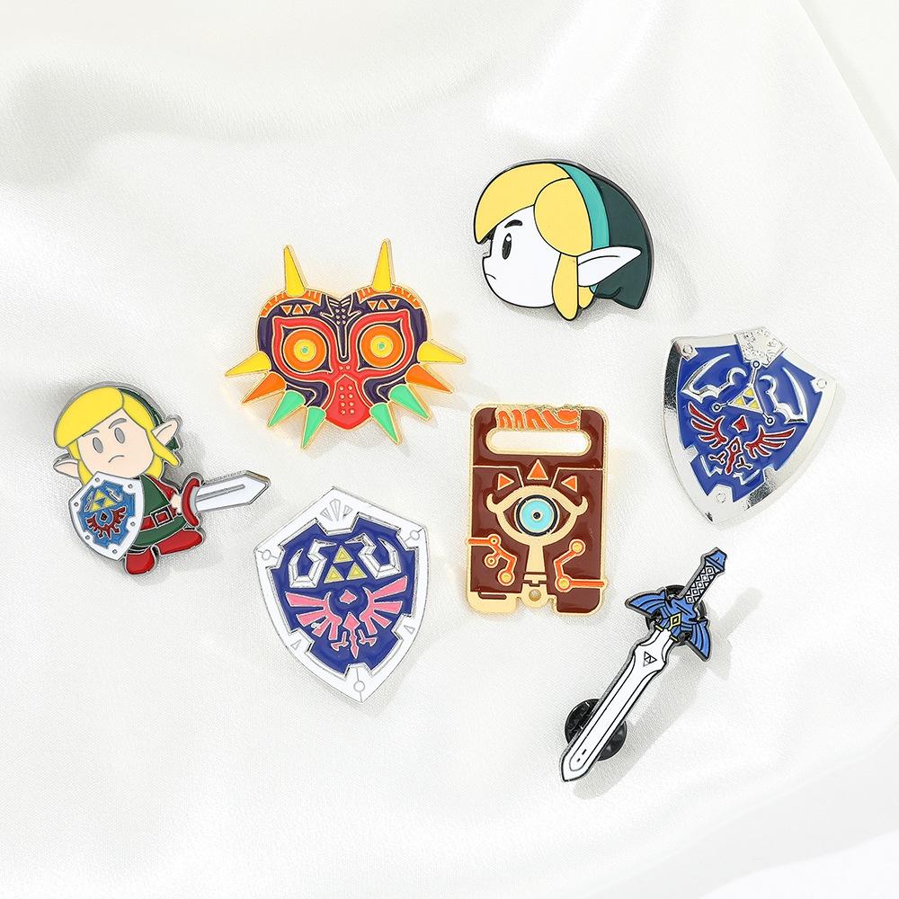 Legend Of Zelda Breath Of The Wild Metal Badge Pin Link's Kingdom Tear Shield