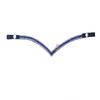 Navy Blue/White 3 Row Crystal V Shape Snap Browband For Horse All Sizes Available