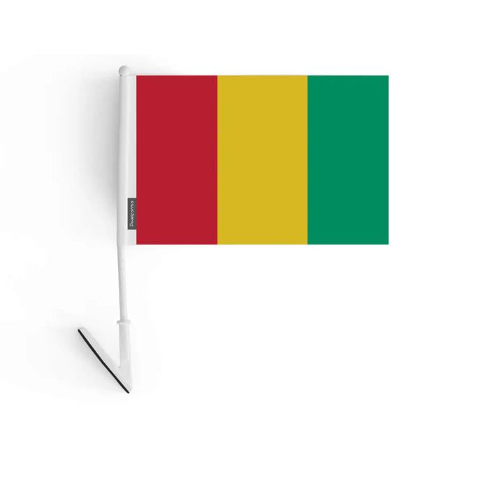 Drapeau Adhésif - Guinée - 14 X 21 Cm - 5 Pièces - Polyester - Léger - Recto/verso
