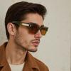 Light Luxury Golden Sunglasses Men Edged Square Frame Classic Color Matching Glasses With Minimalist Commuting Style Glasses