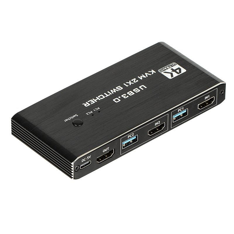 KVM HDMI переключатель 2x1: Совместное использование USB-клавиатуры, мыши, дисплея и USB 3.0 между двумя компьютерами в разрешении 4K 60 Гц