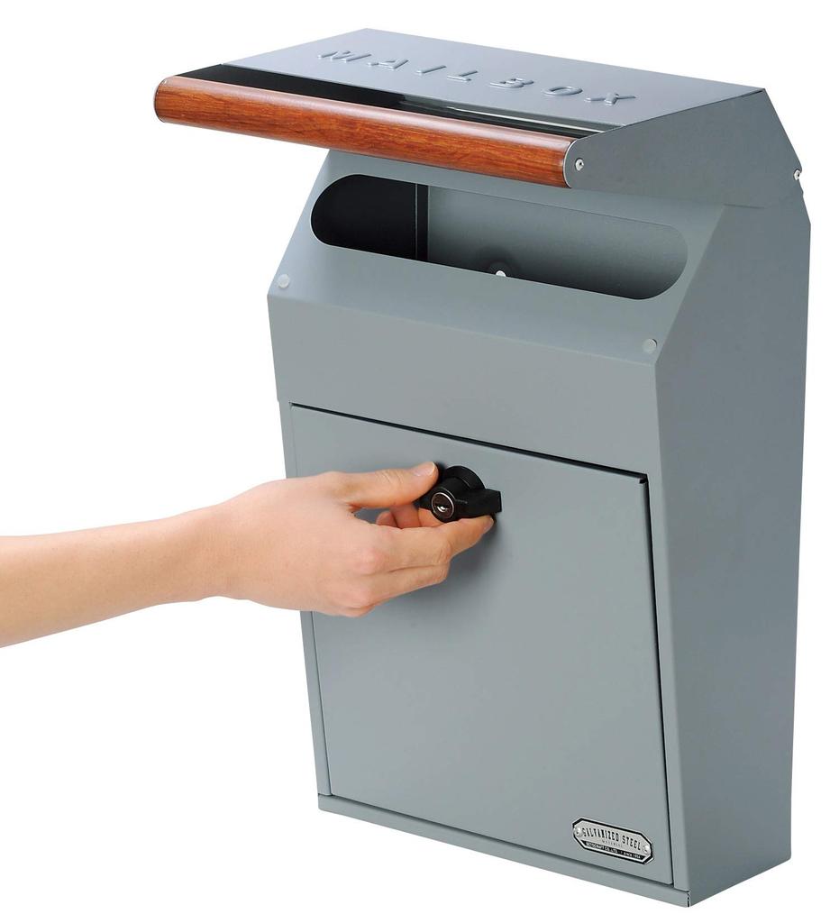 Почтовый ящик Seto Craft Синий Ключ Почта 25 x Настенный (ГОЛОВА) Серый, Замок, Слот 4,5 см, SI-3942-BG