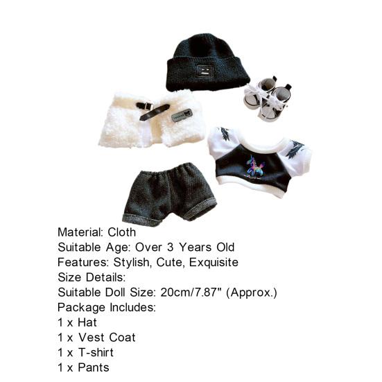 1 комплект милых мягких стильных аксессуаров, игрушек, жилеток, курток, брюк, 20 см, хлопковая кукольная одежда для девочек, подарок, топ