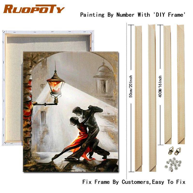 RUOPOTY Рамка «сделай сам», краска по номерам, любовник, рисунок на холсте, картина маслом по номерам, наборы фигурок, ручная роспись, уникальные подарки