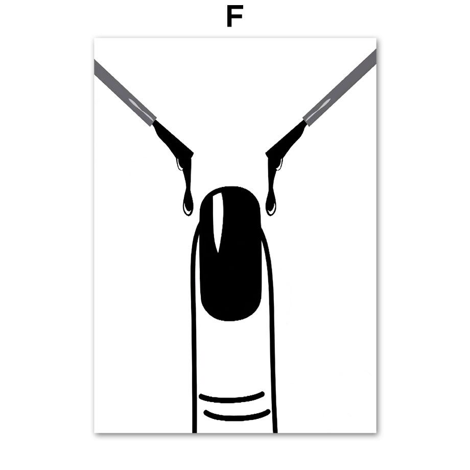 Модная женская форма ногтей в форме руки, настенная живопись, холст, живопись, техника для ногтей, подарки, скандинавский постер, настенные панно для декора салона красоты