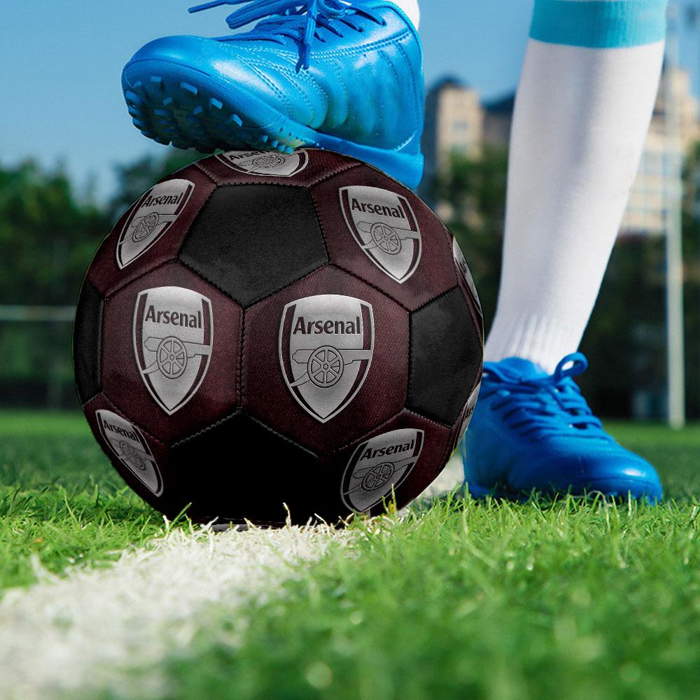 Arsenal Football Club Size 5 Soccer Ball, Machine-Stitched PVC, Durable & High Bounce, All Ages Fit, fan merchandise, matches & outdoor use.