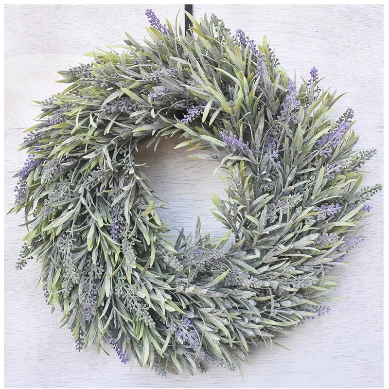 Artificial Lavender Wreath Door Decor French Blue Wedding Home Window Display Small Size