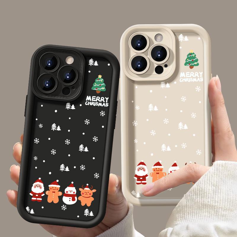 Merry Christmas Soft TPU Case For iPhone 17 15 16 Pro Max 14 13 12 11 Pro Max 16e Shockproof Silicone Phone Cover Year Gift