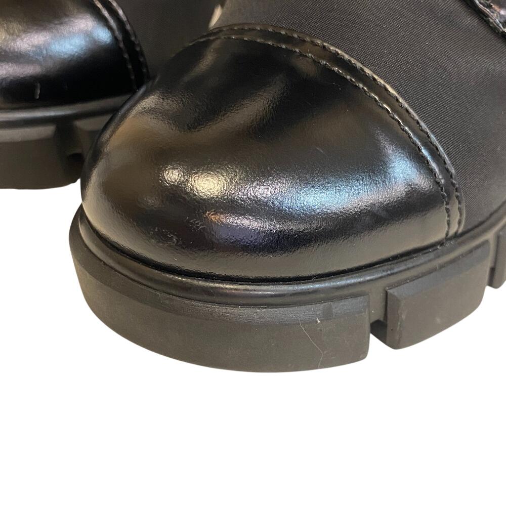 PRADA short boots lace up Triangle logo Re-Nylon Nylon boots black Nylon Women Used