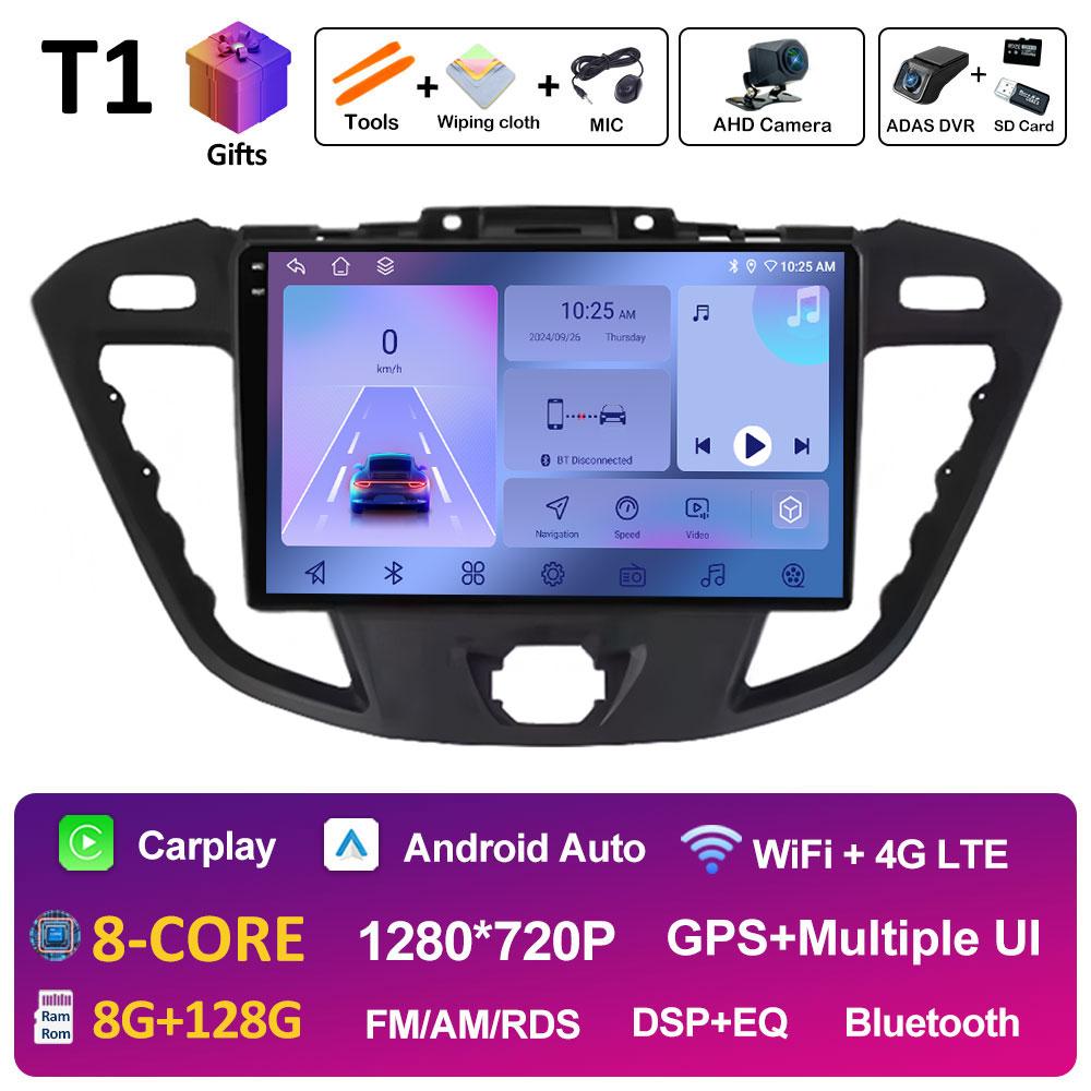 Для Ford Tourneo Custom 1 I Transit 2012 2013 2014 2015 2016 - 2021 Автомобильный мультимедийный видео радиоплеер Bluetooth DSP стерео WIFI