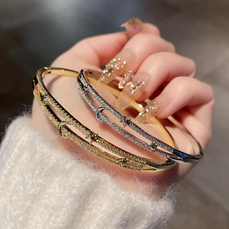 Light Luxury Bracelet Women's Micro Inlaid Zircon Moon Star Jewelry