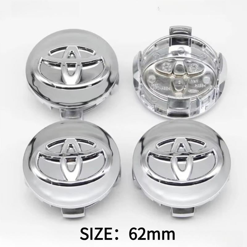 57mm 62mm ABS Chrome Wheel Center Hub Caps 4Pcs Set for Toyota Corolla RAV4 Camry Yaris C-HR Prado Prius Levin Car Accessories