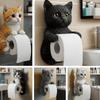 Simple Installation Wall Mounted Roll Rack 3D Cat Shape Hanging Paper Towel Stand  Kitchen