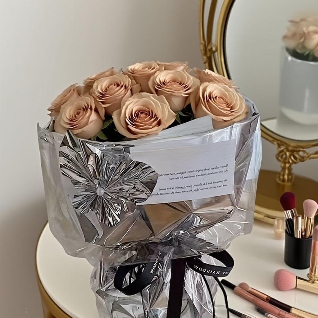 10 шт. водонепроницаемая упаковочная бумага для букетов, подарочная упаковочная бумага, золотая и серебряная упаковочная бумага для цветов, принадлежности для букетов