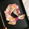 Hot Sale Premium Printed Silk Scarf 11cm Baotou Square Scarf Multifunctional Mulberry Silk Cotton Blended Women's Silk Scarf