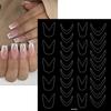 1pcs Airbrush Nail Stencils Stickers Heart Butterfly Bow Flame Star Nail Decals Paper French Nail Guides Slider Manicure Decora
