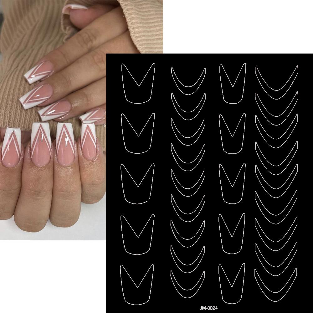 1pcs Airbrush Nail Stencils Stickers Heart Butterfly Bow Flame Star Nail Decals Paper French Nail Guides Slider Manicure Decora