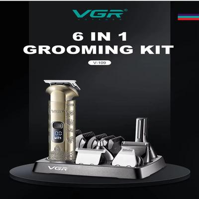 Электрическая водонепроницаемая бытовая машинка для стрижки волос, многофункциональный набор шесть в одном, машинка для стрижки «масло головой», мужская бритва, триммер для носа, безопасный и гигиеничный