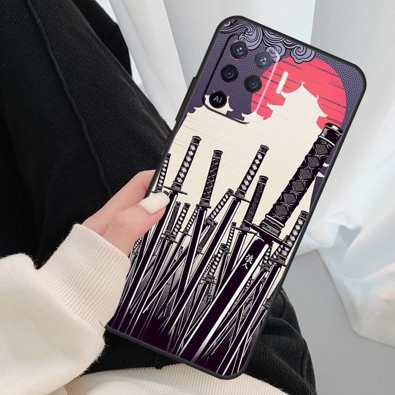 Japan Samurai Ninja Ronin Case For Oppo A96 A76 A16 A60 A98 A58 A78 A18 A38 A80 A40 A77 A57 A17 A74 A54 A94 A15 A5 Pro