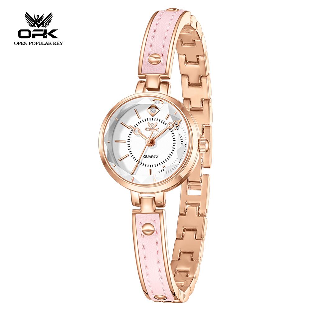 OPK Brand Watches Are Fashionable Luxurious Compact Steel Strap Waterproof Quartz Watch Women's Watch 6089