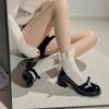 Женские туфли-лодочки на платформе Mary Jane Shoes Женские туфли с бантами на высоком каблуке Lolita JK Single Shoes Элегантные женские туфли из лакированной кожи для вечеринок