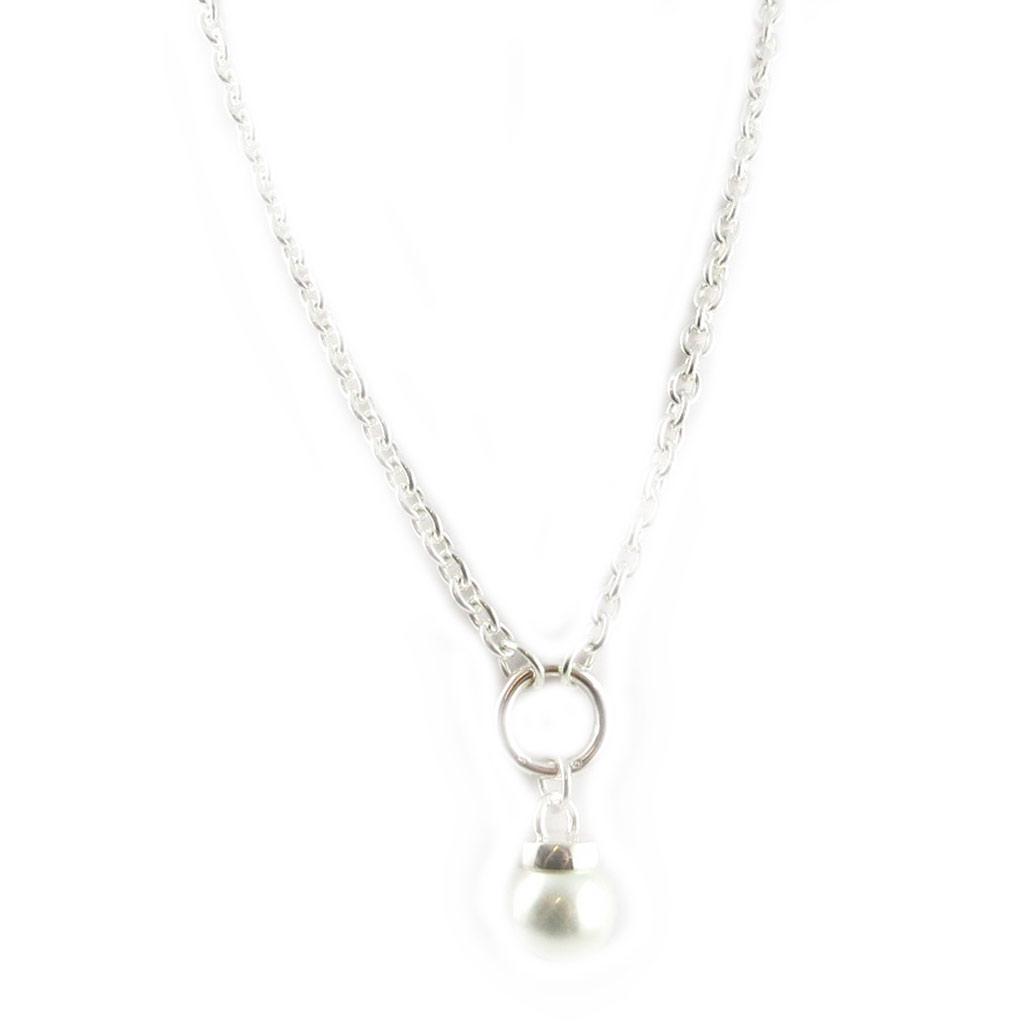 Les Trésors De Lily [B8316] - Silver Necklace 'Catherine' White