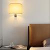 Новый отель прикроватная лампа лампа для чтения в китайском стиле гостиная спальня коридор лестница настенный светильник теплый тканевый чехол настенный светильник