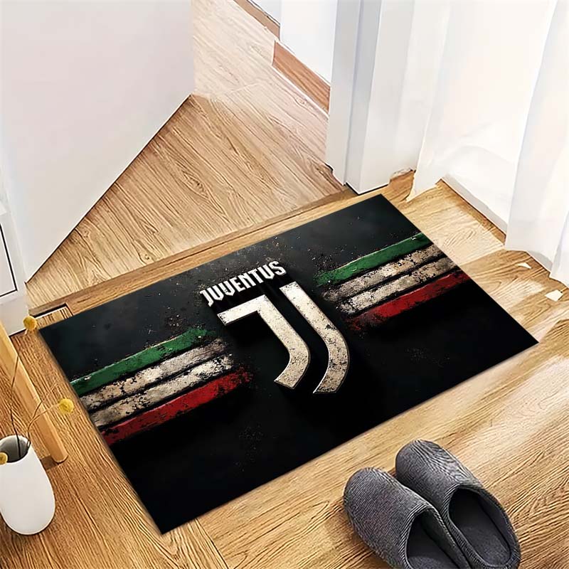 Juventus Club With Italy Flag Print Area Rug Non‑Slip Floor Mat Home Living Room Decor