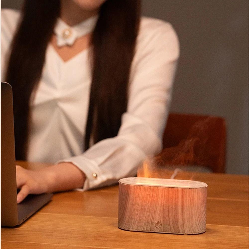 Colorful Light Essential Oil Aroma Diffuser 130ml Capacity Flame Aromatherapy Machine  Bedroom Use