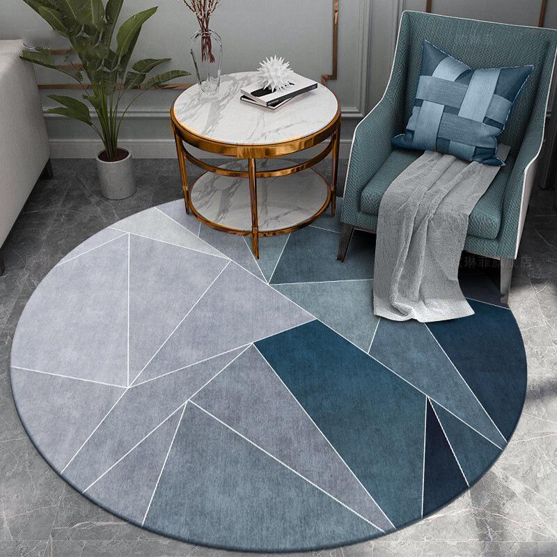 VIKAMA Round Crystal Velvet Carpet Soundproof & dirty-resistant Rug Office Computer Swivel Chair Rocking Table Study Bedroom Mat