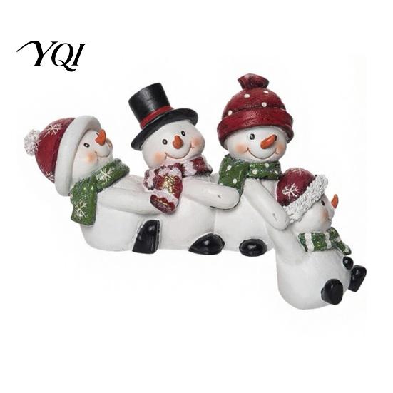 Resin Holiday Tabletop Figurines Christmas Table Edge Sitter Figurine, Tug of War Hanging Character Decor, Snowman Solid Ornaments Gnome Santa Corner