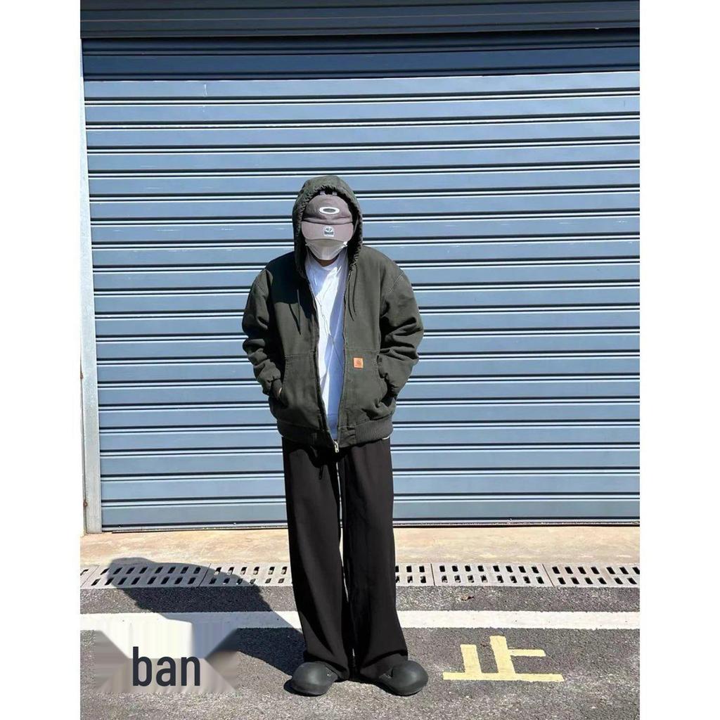 J25 Тяжелая стираная J130 Куртка-бомбер с капюшоном, потертая, винтажная, для автомобиля