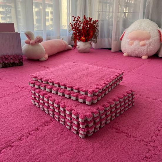 Плюшевый ковер-пазл, блокирующийся напольный коврик, самодельная нескользящая ковровая плитка, детский игровой коврик для гостиных, спален, игровых комнат, детских комнат