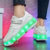 TUINANLE Children’s Two Wheels Luminous Glowing Sneakers Heels Light Roller Skate Shoes