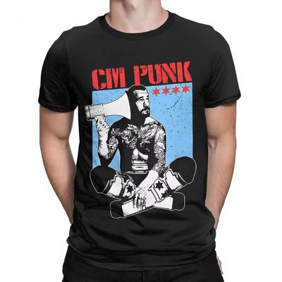 Одежда Юмор Короткий рукав O-образный вырез Футболка Футболки Мужские Cm Punk Aew Лучшие в мире Футболки