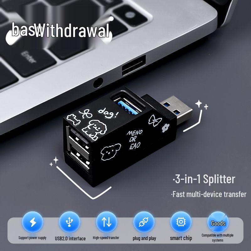 Многопортовый USB 3.0 хаб для ноутбука: Универсальный конвертер-док-станция 4-в-1