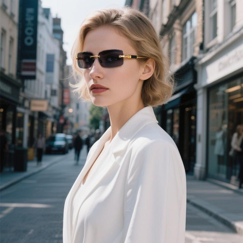 New Jelly Colored Frameless Sunglasses UV Protection Women Fashion Trendy Versatile Eyewear for Street Photography