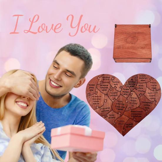 Причины, почему я люблю тебя, подарок для парня, девушки, мужа, жены, романтический пазл в форме сердца в деревянной коробке, 20 причин, подарки для пар на годовщину