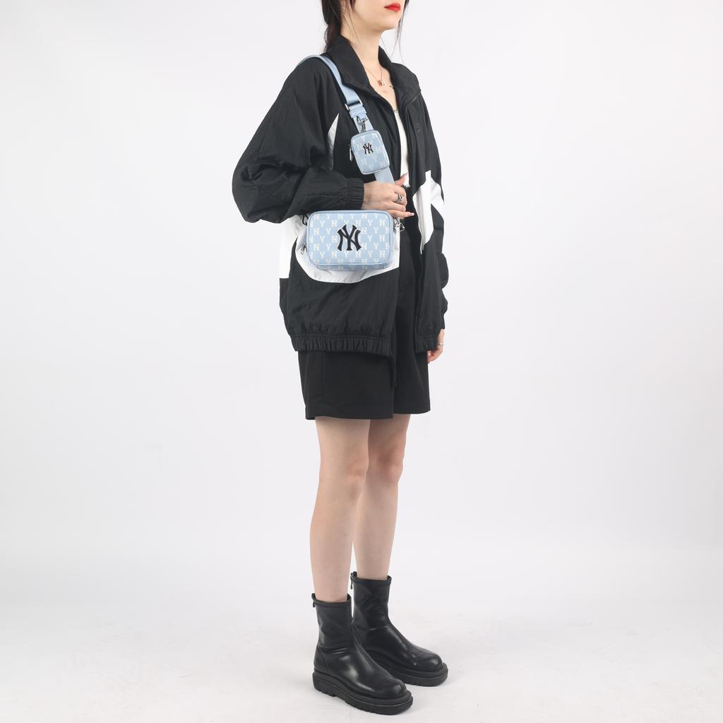 New MLB Monogram Collection Polyester Combo Bag Camera Bag Crossbody Bag Shoulder Bag Unisex Haze Blue White 3ACRS022N-50BLL