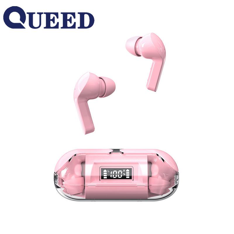 Bluetooth Headset Transparent Shell Creative Touch Number Shows Wireless TWS Bluetooth Headset